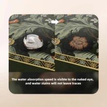 1/3pcs Set Dekorasi Rumah Motif Daun Vintage, Keset Anti Selip Penyerap Air untuk Kamar Mandi, Keset Mandi Motif Vintage dari Gel Silika, Keset Kaki Penyerap Air Bentuk U untuk Toilet & Wastafel, Ketebalan 2,5mm untuk Dekorasi Lorong, Kamar Mandi, Dapur, dan Karpet Dapur - Hijau Retro - View 10