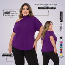 Plus Size Women's Blouse Basic Blouse Loose Top From G1 To G5 - Red Violet - View 1