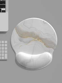Marble Print Mouse Pad With Wrist Rest