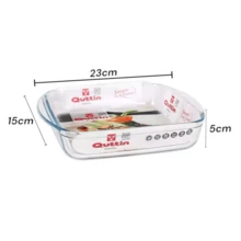 1 pieza Fuente de horno rectangular de vidrio, bandeja para fruta, plato para pescado apto para horno, plato de cazuela de vidrio borosilicato de alta calidad, Heat-Resistant, Microwave/Oven/Dishwasher Safe, Versatile for Roasting, Salad, Dessert & Serving – Durable, Transparent & Reusable – Multi-Capacity - transparente - Ver 3