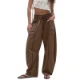 Tanming Womens Barrel Sweatpants High Waisted Wide Leg Pants Drawstring Athletic Baggy Pants Lounge Sweats - Coffee - View 1