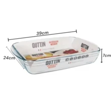 1 pieza Fuente de horno rectangular de vidrio, bandeja para fruta, plato para pescado apto para horno, plato de cazuela de vidrio borosilicato de alta calidad, Heat-Resistant, Microwave/Oven/Dishwasher Safe, Versatile for Roasting, Salad, Dessert & Serving – Durable, Transparent & Reusable – Multi-Capacity - transparente - Ver 7