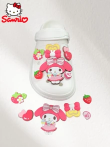 Sanrio Akcesoria do butów w stylu jaskiniowym, klamra do butów w kształcie krzyża DIY, odpinane akcesoria do butów, odpowiednie na sezon letni, zimowy, wiosenny i jesienny.