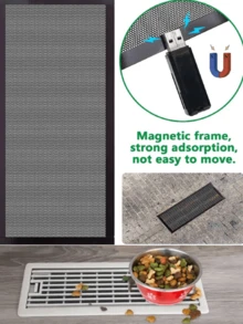 2/4/8pcs PVC Floor Vent Magnetic Vent Covers, Magnetic Exhaust Mesh Covers, Home HVAC Vent Anti-Insect Mesh, Wall/Ceiling/Floor Vent Filters, Durable And Stylish Ventilation Solutions, Modern Ventilation Covers, Durable Mesh Material - Black - View 8