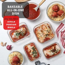 (2x37oz 2x13 Oz) & (2x33oz+2x15oz) & (2x27oz+2x10 Oz) + 12 Lids + 12 Seals Glass Food Storage Set Gray Dishwasher , Oven, Microwave, Refrigerator, And Freezer . Ideal For Dinner Preparation, Party Food Preparation, Afternoon Tea Preparation, Holiday Party Preparation, And Family Gatherings. - Grey - View 5