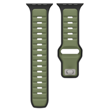 1 件男女款运动硅胶表带适用于 38/40/41/42/44/45/46/49 毫米双色透气休闲手链适用于 Ultra 系列 10/9/8/7/6/5/Se/4/3/2/1