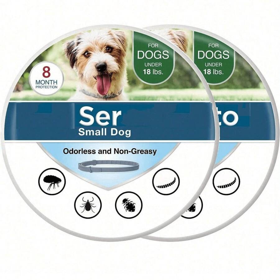 2 Pack Flea & Tick Collar For Small Dogs Over 18 Lbs, 8-Month Protection, Plant-Based Formula, Waterproof & Odorless, Vet-Inspired Design - Gói 2 - Xem 1