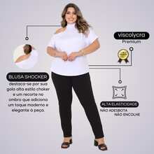 Plus Size Women's Blouse Basic Blouse Loose Top From G1 To G5 - White - View 2