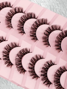 7 paia di ciglie finte naturali con curvatura D, soffici e drammatiche, ciglie finte in visone 3D a più strati, lunghe e sfilacciate, ciglie finte corte e spesse, prodotti per il make-up