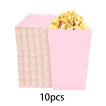 10个/20个/50个迷你浅粉色爆米花盒/爆米花袋/敞口纸质爆米花容器，带零食袋/爆米花糖果盒/粉色一次性零食糖果爆米花袋/爆米花收纳盒，派对用品，适用于电影之夜、嘉年华、生日、婚礼、圣诞节装饰 - 淡粉紅色 - 查看 6