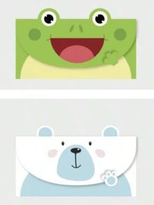 10 张/包可爱卡通创意贺卡可折叠留言卡 - 10pcs/包卡通信封 - 查看 18