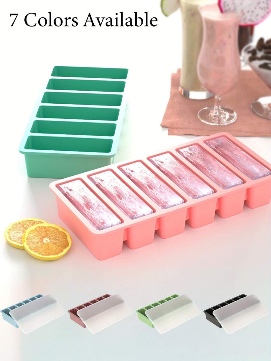 Ice Cube Trays With Lids, Ice Cube Molds, Silicone Ice Cube Trays, Flexible Silicone Ice Tray, Anti-Spill Removable Lids, Stackable With Lid, Kitchen Accessories, Small Kitchen Tools, PP Use Healthy Kitchen Tools, Various Colors