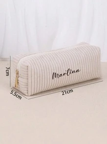 1 bolsa para lápis de veludo cotelê personalizada com transferência térmica, estojo personalizado com texto personalizado - grande capacidade, 1 estojo para lápis - bolsa para caneta com zíper, organizador de papelaria para material escolar, bolsa para caneta para uso em escritório e em casa e presentes exclusivos de volta às aulas, volta às aulas, multifuncional, ornamental, reutilizável, moderno, colorido, fofo, vintage, desenho animado, kawaii, personalizado, exclusivo, personalizado, trabalhadores, clientes, estudantes, para negócios/trabalho/escritório, para escola