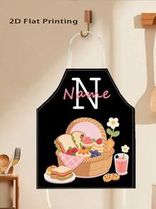 1pc Personalized Name Customized Apron, Baking Personalized Name Apron Gift, Cupcake Baking Hobby Apron, Mother's Day Or Mom/Grandma Birthday Gift