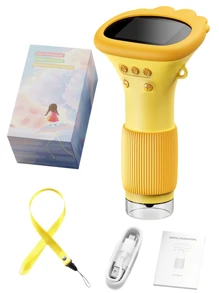 1 szt. Dziecięcy przenośny mikroskop, 5,66 cala x 3,15 cala, miniaturowy kieszonkowy cyfrowy mikroskop dla dzieci i dorosłych, ekran IPS elektroniczna lupa z 8 regulowanymi światłami LED oraz funkcją zdjęć i wideo, kieszonkowy mikroskop dla dzieci, materiał ABS