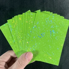 Vorinclex 60 piezas de fundas para cartas con diseño holográfico de estrellas - Diseño de foil con destellos láser, funda protectora de PP sin ácido de 66x91mm - Fundas con diseño de gema rota y escarcha para cartas coleccionables/fundas para cartas de intercambio de PTCG