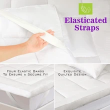 Hotel Quality 4-Inch Mattress Topper Ultra Comfortable 10CM MICROFIBER Luxury Bed Support Cooling Perfect For Better Sleep ALL SIZES SINGLE DOUBLE KING SUPER KING UK SIZES SOFT AND COMFORTABLE MAKES YOUR BED SUPER COMFORTABLE THICK TOPPER