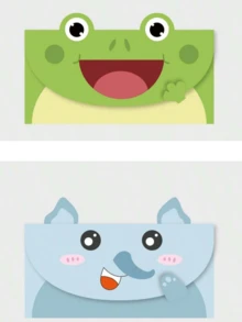 10 张/包可爱卡通创意贺卡可折叠留言卡 - 10pcs/包卡通信封 - 查看 27