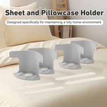 4 Pack Lock Sheet Holders, Bed Sheet Holder, Secure Bed Sheets Firmly In Place, Heavy Duty Panel Holder, Easy One-Time Installation - Grey - View 3
