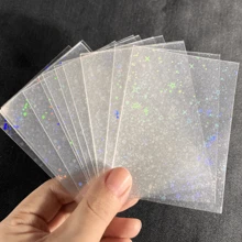 Vorinclex 60 piezas de fundas para cartas con diseño holográfico de estrellas - Diseño de foil con destellos láser, funda protectora de PP sin ácido de 66x91mm - Fundas con diseño de gema rota y escarcha para cartas coleccionables/fundas para cartas de intercambio de PTCG