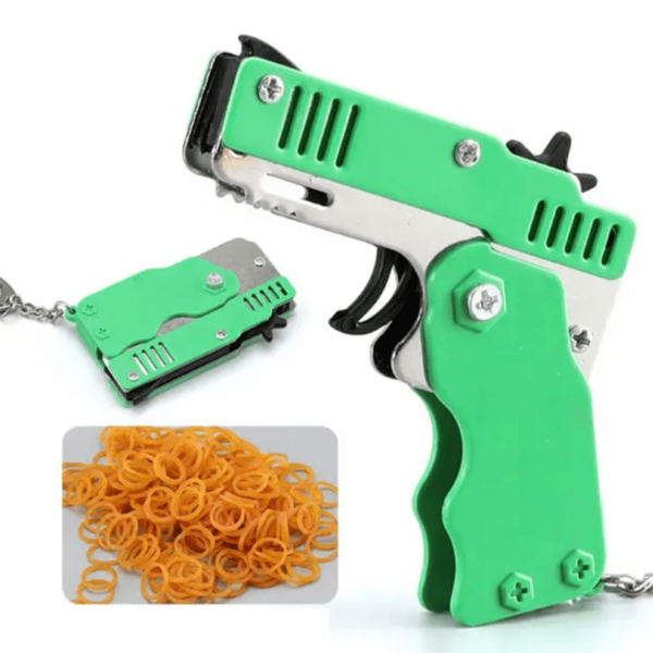 Pistola De Ligas Juguete Lanzador Resortera Plegable Fidget Diversión Niños Recreativo Antiestrés Novedad Aluminio Exterior Entretenimiento Lanzador Compacto Articulado Bandas Kawaii