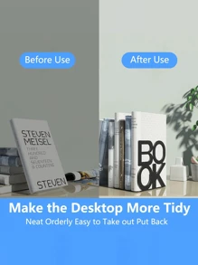 2 stuks/1 stuk BOEK boekensteun in de vorm van een letter, metalen boekensteunen voor op het bureau, intrekbare boekensteun voor studenten, retro minimalistische boekensteunen, voor thuis, woonkamer, kantoor, boekenplankdecoratie, Kerstmis, Valentijnsdag, nieuwjaarscadeau, begin van het schooljaar