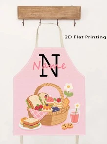 1pc Personalized Name Customized Apron, Baking Personalized Name Apron Gift, Cupcake Baking Hobby Apron, Mother's Day Or Mom/Grandma Birthday Gift