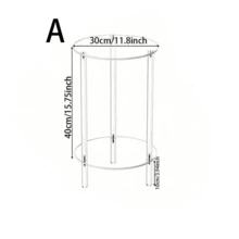 1 套透明圆形亚克力边桌，2/3 层现代小咖啡桌床头柜，适用于客厅、卧室和浴室，简约 - 透明 - 查看 7
