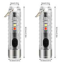 夏季海滩假日 S11 迷你强力 LED 钥匙扣手电筒,战术便携式高亮度笔形手电筒,SST20 LED USB 可充电,IP65 防水,多功能应急照明,内置电池(绿色) - 綠色 - 查看 18