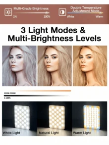 Đèn LED selfie GENAI B10, Đèn điện thoại sạc kẹp có CRI 95+, 3 nhiệt độ màu, 10 mức độ sáng, Đèn quay video di động để trang điểm, tự sướng, quay vlog, hội nghị truyền hình, phát trực tiếp phù hợp để tự sướng và phát trực tiếp, Đèn di động - Xem 7