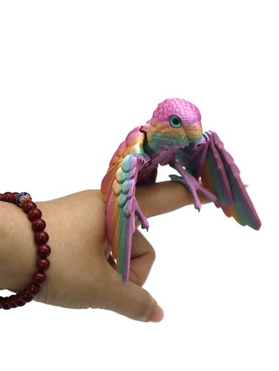 تمثال معبر طائر البغبغاء ثلاثي الأبعاد، مفاصل مرنة ، ديكور للمكتب والمنزل والسيارة، دمية جامعة إبداعية، هدية مفاجأة لعيد الميلاد وعيد الهالوين