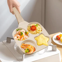 ABKOK 不粘煎锅 - 分隔式烹饪表面，可完美烹制鸡蛋和汉堡（适用于燃气/电磁炉） - 四孔圓形鍋(D款) - 查看 2