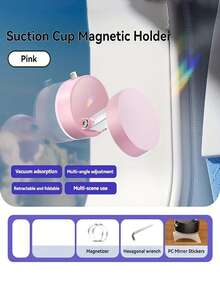 车载磁力吸盘支架，360°旋转吸盘磁性手机支架，具有持续真空吸附以保持表面吸力，可调节车载电动吸盘真空磁力支架，适用于汽车、健身房、镜子和任何光滑表面