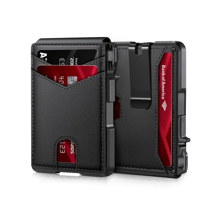 Business Rfid Blocking Men's Wallet, Card Holder, Pocket Wallet With Card Slots,  Slim Card Holder Wallet , Mini Travel Purse Items, Wallet For Men, Credit Card Organizer - Jet Black - 查看 1