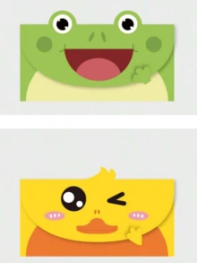 10 张/包可爱卡通创意贺卡可折叠留言卡 - 10pcs/包卡通信封 - 查看 23