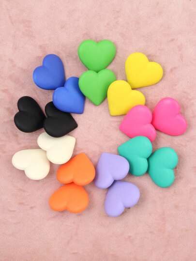 9 pares de pendientes tipo corazón de colores del estilo Y2K, apropiados para uso diario