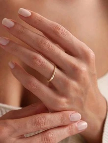 1pc Solid Platinum Couple Ring With Full Starry Sky Design, Made Of S925 Sterling Silver, Exquisite Jewelry Gift In European & American Style - Gold - View 3