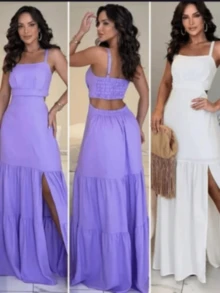 Vestido Longo "Encanto de Verão" - Branco - Visão 1