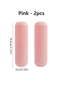 1/2pcs Collapsible Portable Travel Mouthwash Cup, Toothbrush & Toothpaste Storage Box, Compact Travel Camping Toothbrush Cup, Multifunctional Travel Facial Cleanser Set, Essential Travel Toiletries, Beach Holiday & School Trip Organizer, Home Bathroom Decor With 4 Colors Available