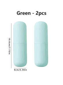 1/2pcs Collapsible Portable Travel Mouthwash Cup, Toothbrush & Toothpaste Storage Box, Compact Travel Camping Toothbrush Cup, Multifunctional Travel Facial Cleanser Set, Essential Travel Toiletries, Beach Holiday & School Trip Organizer, Home Bathroom Decor With 4 Colors Available
