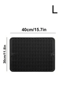 1Pc/2 Pcs Non-Slip Silicone Dish Drying Mats, Kitchen Countertop Drain Mats, Heat Resistant Silicone Mats (16" X 12", 12" X 6"), Suitable For Kitchen Countertops Or Sinks, Refrigerator Or Drawer Liners, Easy To Clean - Multicolor - View 16