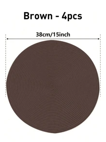 1pc/4pcs/6pcs 15-Inch Round Woven PP Placemat – Waterproof, Non-Slip, Heat Resistant Table Mat, Easy To Clean, Modern Design For Home Dining, Kitchen Decor, Holiday Parties, And Everyday Use (Multiple Colors Available)