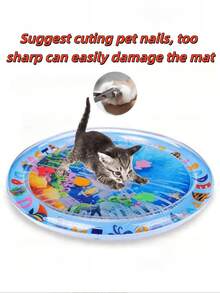 猫用猫水垫，升级加厚防摔猫戏水垫，室内猫用猫水垫，自玩互动猫玩具 - 彩色 - 查看 1