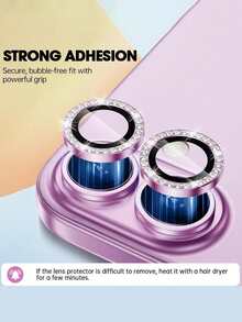 For IPhone 16/16 Plus Camera Lens Protective Film Shiny Personal Metal Diamond Ring 9H Hardness Anti-Scratch Protection, Fashion Phone Accessories, Case Friendly 3 Packs