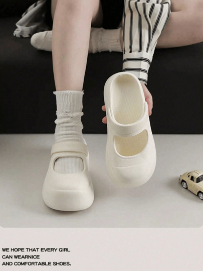 Women's Fuzzy Hole Slip-On Sandals, Summer Outdoor Thick-Soled Nurse Shoes Slippers, Can Be Worn Inside & Outside