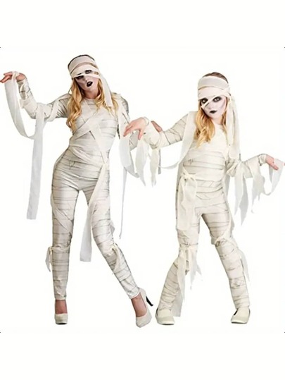 1 pezzo Benda bianca per Ognissanti, gigabozzi gommoso mummia benda, rotolo di fascia per cosplay, mascherata, carn Prop Accessori fotografici Tomb Adventure