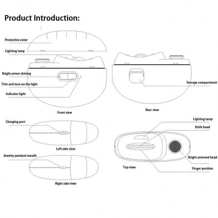 2-en-1 Coupe-ongles et polisseur électrique rechargeable - Chargement USB, coupe-ongles électrique intelligent avec anti-pincement, polissage, éclairage et fonctions de meulage, convient à tous les membres de la famille, un cadeau idéal pour Thanksgiving et Noël - Multicolore - Voir 11