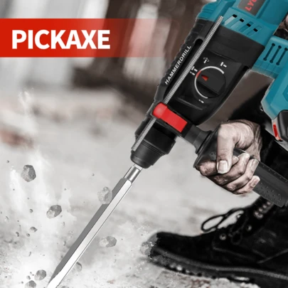 CYBOBAN 无刷充电式电锤，20V 无绳电动镐，配备 4.0Ah 大容量锂电池，三合一大功率无线冲击钻，可用于瓷砖墙钻孔、混凝土墙破碎等，比普通型号更耐用。产品包含配件，但电源适配器不包含在机器内（请勿买错）。