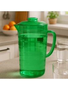 2 Liter Clear Acrylic Jug With Lid – Ideal For Water And Juice - màu xanh lá - Xem 2