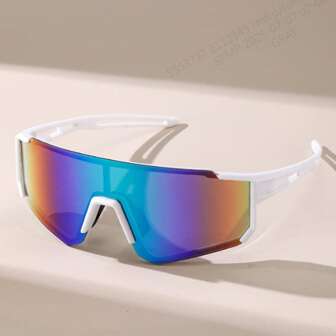 1 pièce Lunettes décoratives avec cadre en plastique de style enveloppant, simple et pratique, forme enveloppante unisexe, mode femme